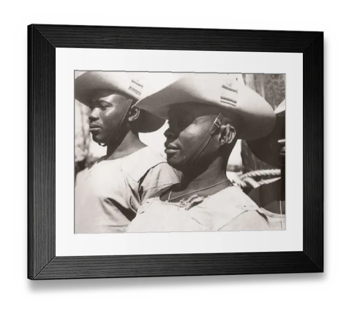 Framed Print : 1940s East Africa - training camp Kenya for African recruits Framed Print : 1940s East Africa - training camp Kenya for African recruits