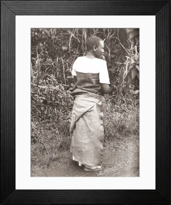 Framed Print : 1940s East Africa - Uganda traditional barkcloth dress Framed Print : 1940s East Africa - Uganda traditional barkcloth dress