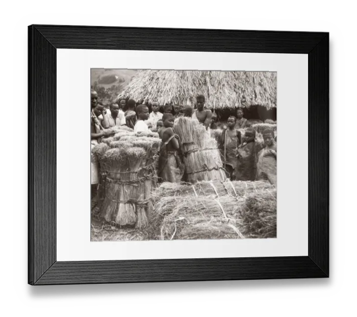 Framed Print : 1940s East Africa - Uganda - flax market Narusanje Framed Print : 1940s East Africa - Uganda - flax market Narusanje