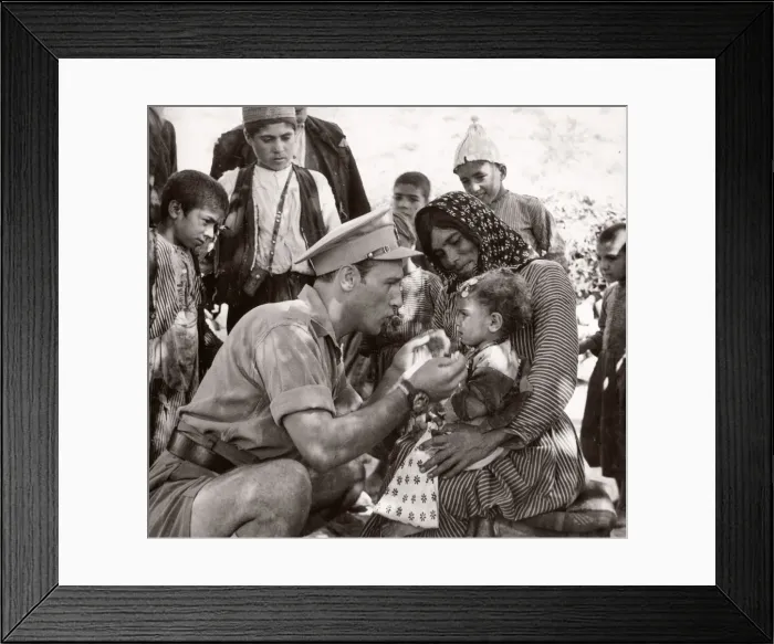 Framed Print : 1943 Syria British military treat Kurdish on Turkey border