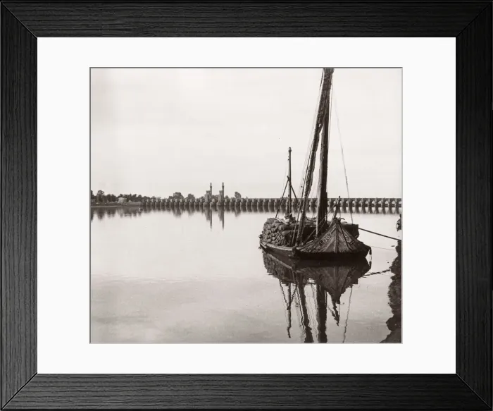 Framed Print : 1943 Egypt - boat at the Nile river barrage Framed Print : 1943 Egypt - boat at the Nile river barrage