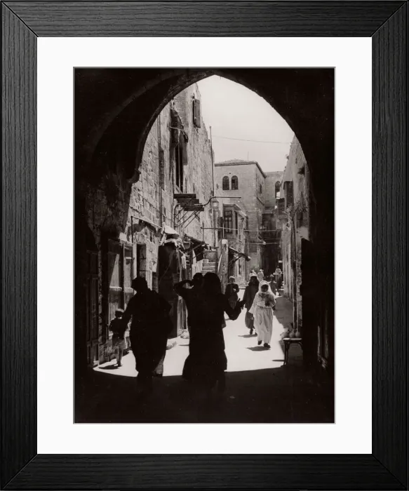Framed Print : 1943 - Jerusalem, Palestine (Israel) - street scene Framed Print : 1943 - Jerusalem, Palestine (Israel) - street scene