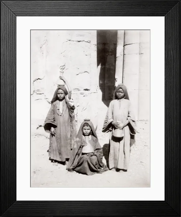 Framed Print : Egyptian children with jugs for water, Egypt Framed Print : Egyptian children with jugs for water, Egypt