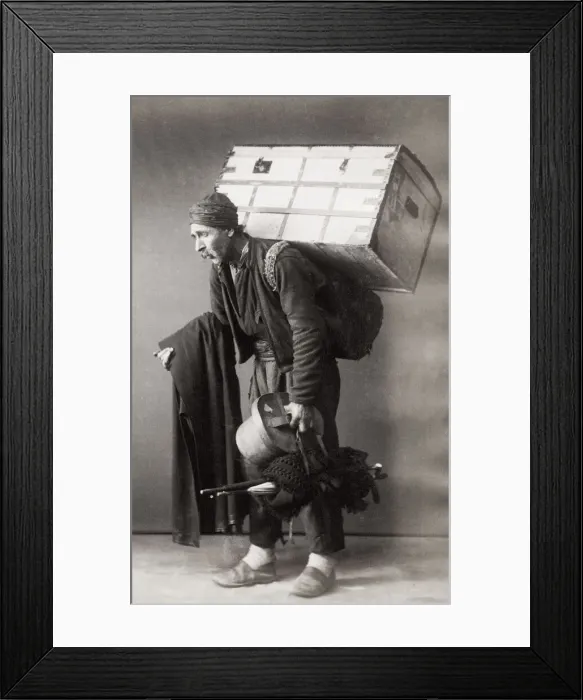 Framed Print : Porter with heavy load, probably Turkey Framed Print : Porter with heavy load, probably Turkey
