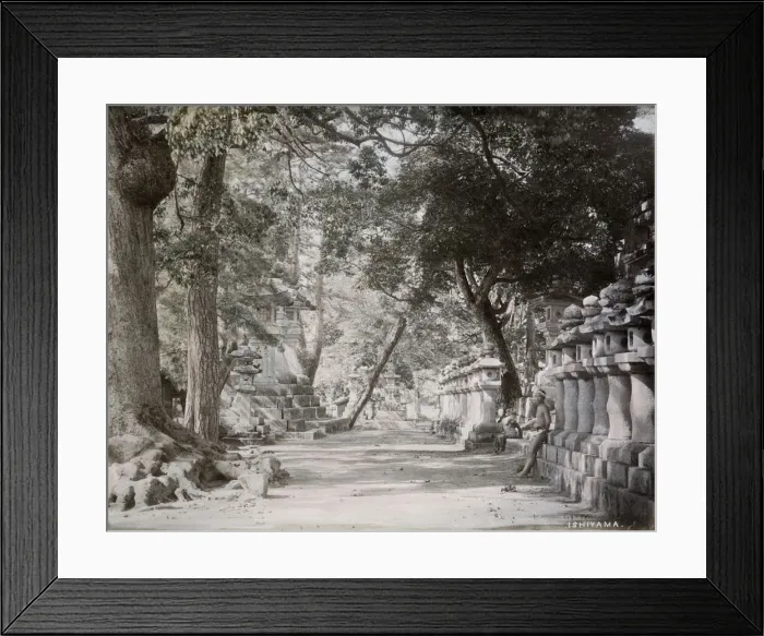 Framed Print : Ishiyama Japan, scene with figure Framed Print : Ishiyama Japan, scene with figure