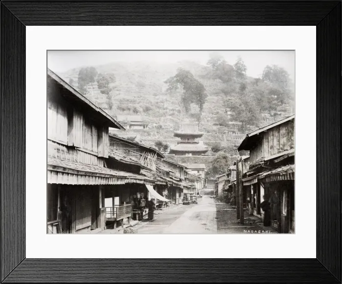 Framed Print : Street scene, Nagasaki - Japan Framed Print : Street scene, Nagasaki - Japan
