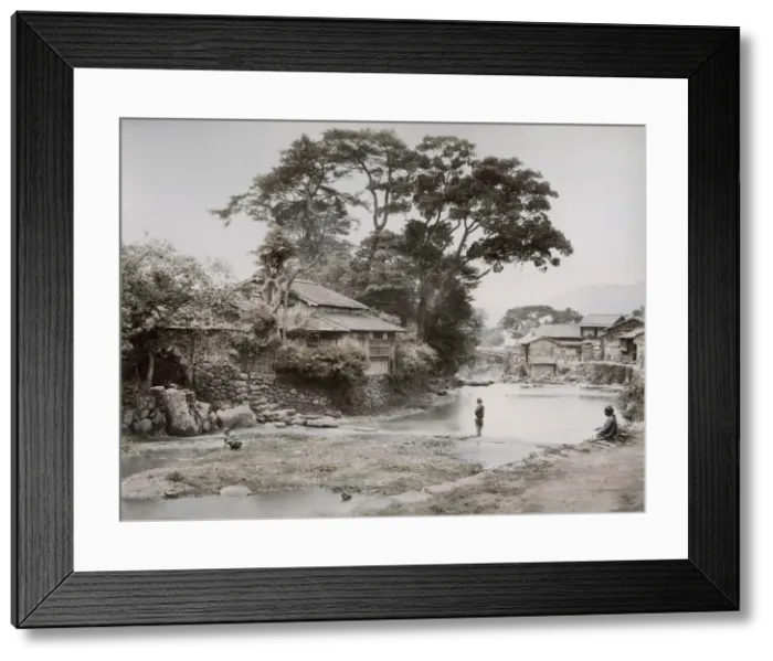 Framed Print : River scene, Nagasaki - Japan Framed Print : River scene, Nagasaki - Japan