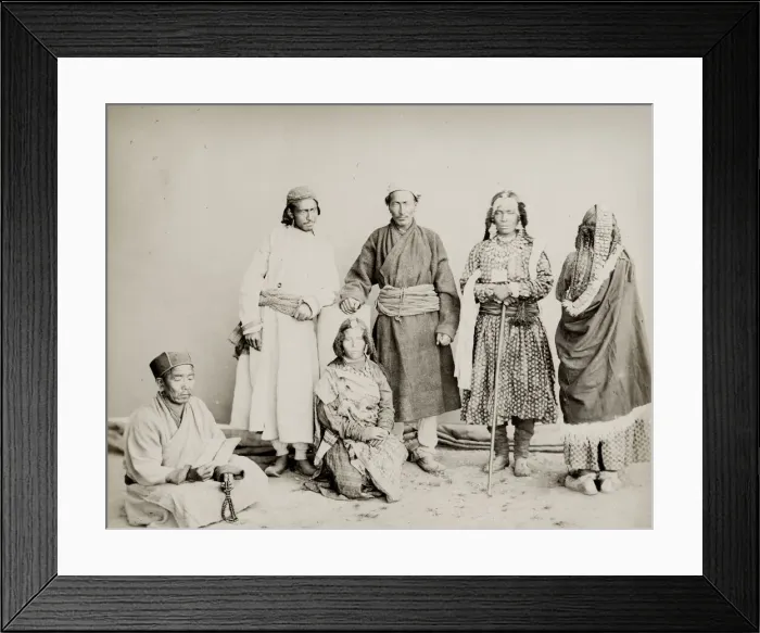 Framed Print : group of Tibetan people, India. c. 1860 s Framed Print : group of Tibetan people, India. c. 1860 s