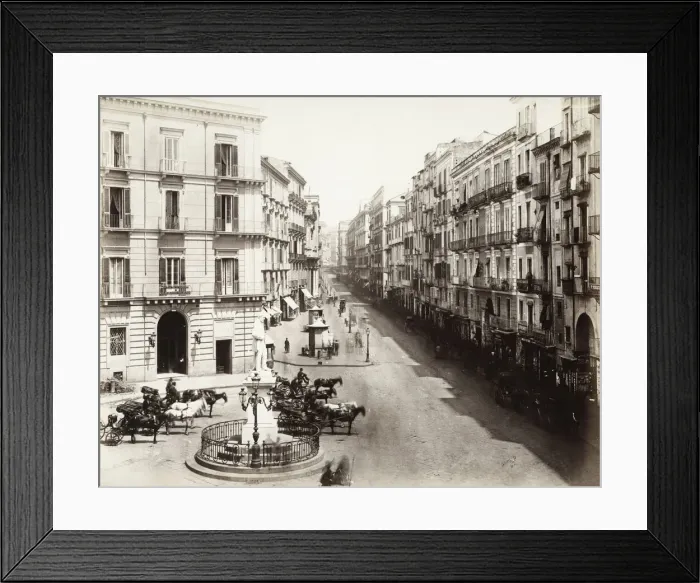 Framed Print : Italy c. 1880s - Via Roma, Naples, Napoli Framed Print : Italy c. 1880s - Via Roma, Naples, Napoli