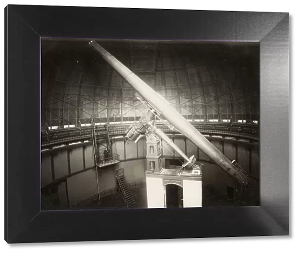 France c. 1890 - large telescope in the Nice Observatory