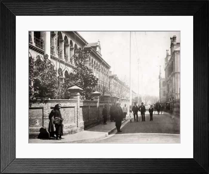 Framed Print : Street scene, Shanghai, China, c. 1890 s, pedestrians Framed Print : Street scene, Shanghai, China, c. 1890 s, pedestrians