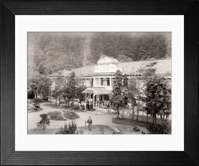 Framed Print : Exterior of the Nikko hotel, Japan, c. 1890 Framed Print : Exterior of the Nikko hotel, Japan, c. 1890
