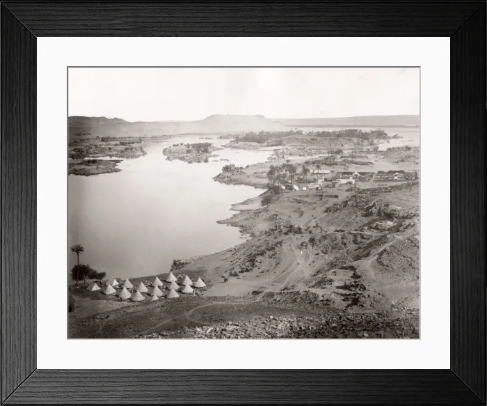 Framed Print : Tented camp along the River Nile, Egypt, c. 1880 s Framed Print : Tented camp along the River Nile, Egypt, c. 1880 s
