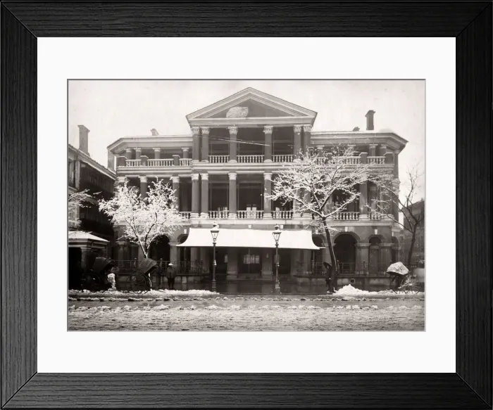 Framed Print : Building in the snow, the Bund, Shanghai, China, c. 1890 Framed Print : Building in the snow, the Bund, Shanghai, China, c. 1890