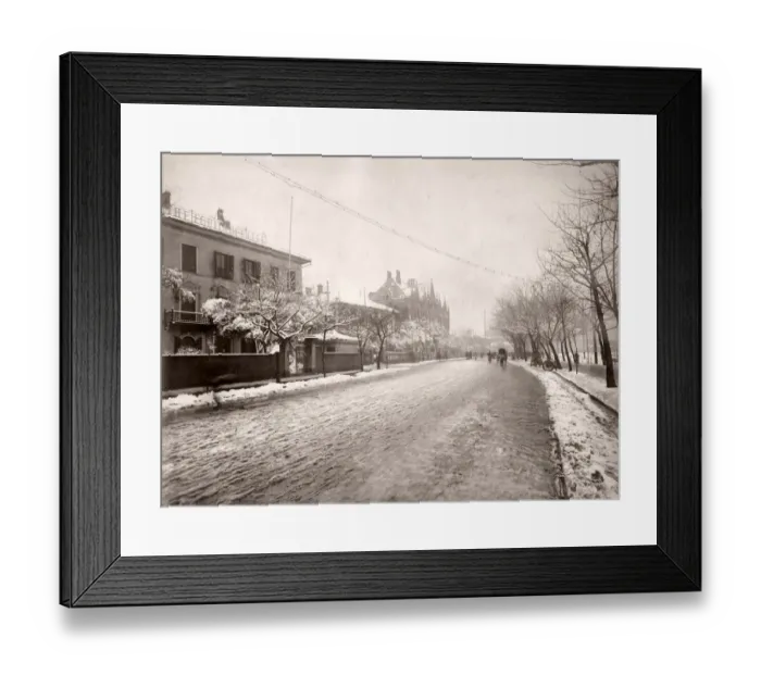 Framed Print : View along the Bund in the snow, Shanghai, China, c. 1890 s Framed Print : View along the Bund in the snow, Shanghai, China, c. 1890 s