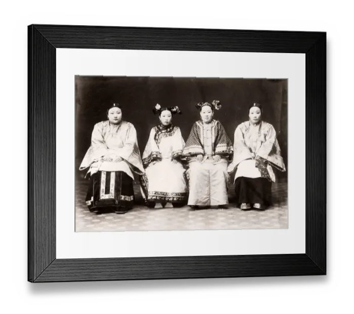 Framed Print : Four Chinese women in ornate robes, China, c. 1890 s Framed Print : Four Chinese women in ornate robes, China, c. 1890 s