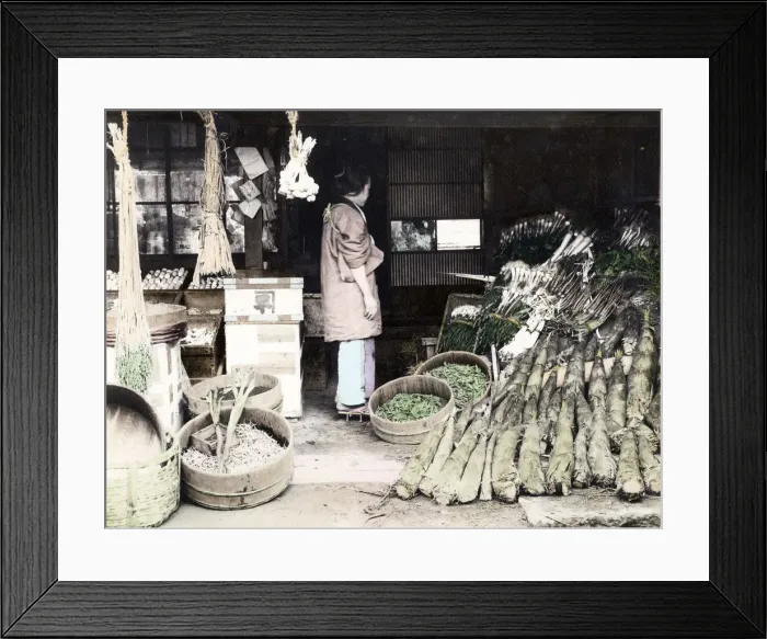 Framed Print : Fruit and vegetable shops, stall, Japan Framed Print : Fruit and vegetable shops, stall, Japan