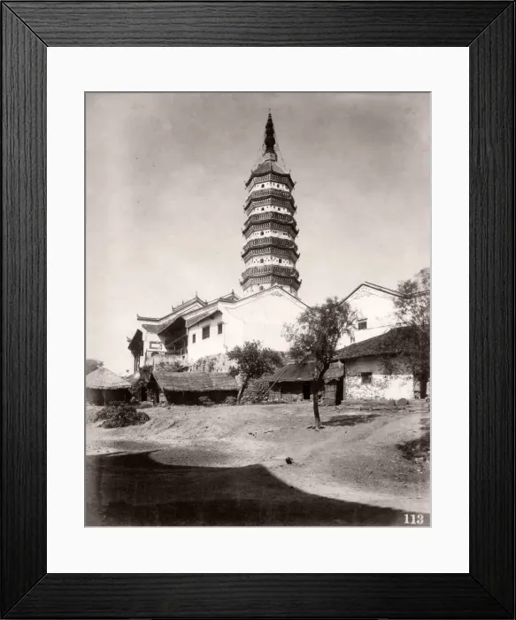 Framed Print : Pagoda, China, c. 1890 s Framed Print : Pagoda, China, c. 1890 s