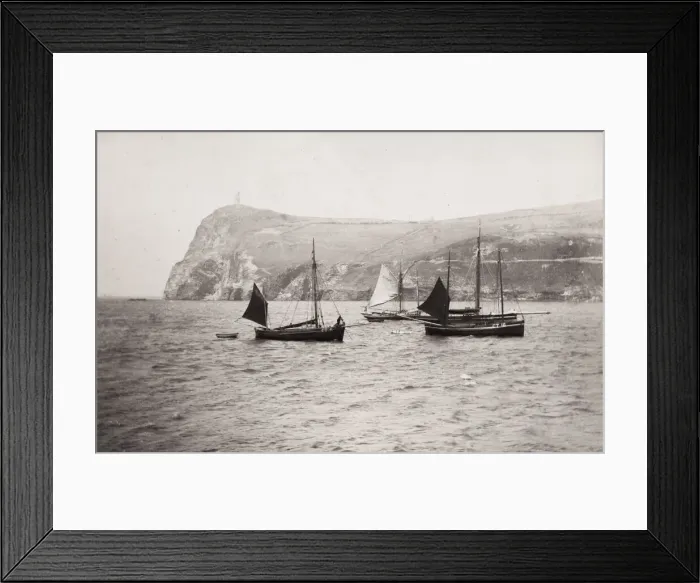 Framed Print : Fishing Boats, Bradda Head, Isle of Man Framed Print : Fishing Boats, Bradda Head, Isle of Man