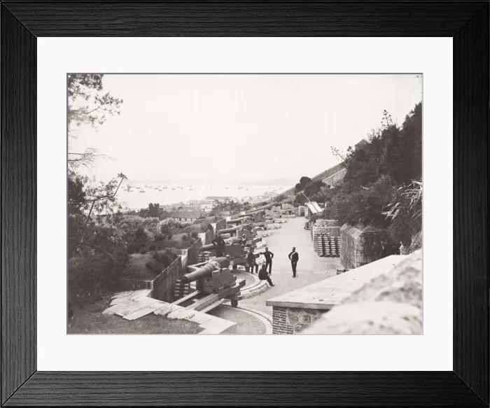 Framed Print : Artillery battery and soldiers, Gibraltar Framed Print : Artillery battery and soldiers, Gibraltar