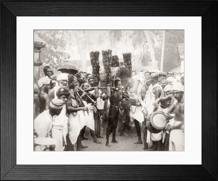 Framed Print : Procession / ceremony, with musicians, India, c. 1880 s Framed Print : Procession / ceremony, with musicians, India, c. 1880 s