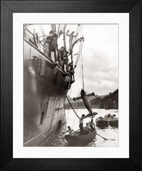Framed Print : Royal Navy drill HMS President, River Thames 1933 / 4 Framed Print : Royal Navy drill HMS President, River Thames 1933 / 4