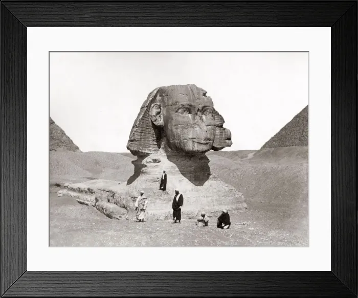 Framed Print : Figures at the Sphinx, Cairo, Egypt, c. 1880 s Framed Print : Figures at the Sphinx, Cairo, Egypt, c. 1880 s