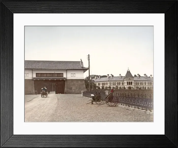Framed Print : c. 1880s Japan - gate of Imperial Palace, Tokyo Framed Print : c. 1880s Japan - gate of Imperial Palace, Tokyo