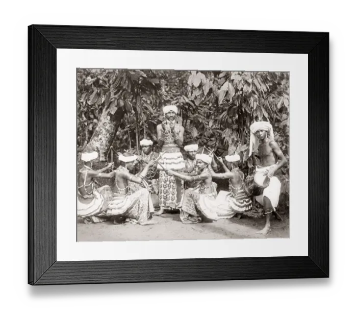 Framed Print : Group of native dancers, Ceylon (Sri Lanka) c. 1880 s Framed Print : Group of native dancers, Ceylon (Sri Lanka) c. 1880 s