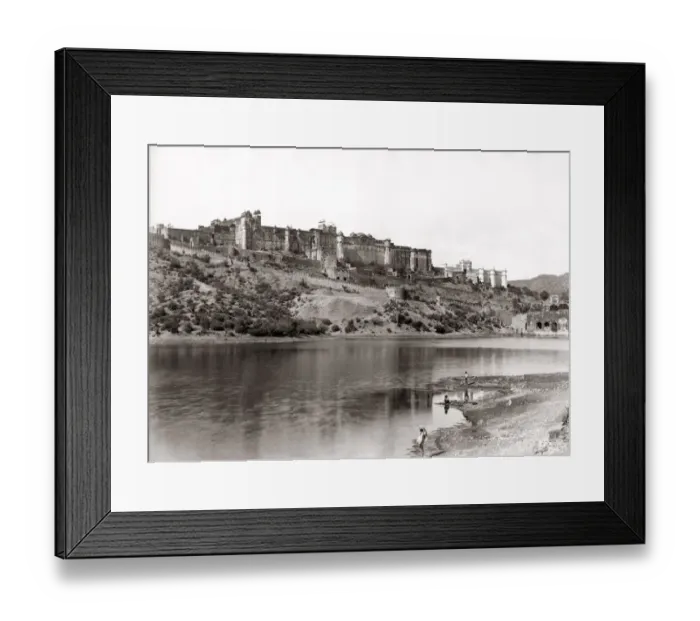 Framed Print : Fortress and river, Amer, Amber India, c. 1880 s Framed Print : Fortress and river, Amer, Amber India, c. 1880 s
