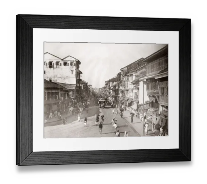 Framed Print : Street scene Bombay, (Mumbai) India Framed Print : Street scene Bombay, (Mumbai) India