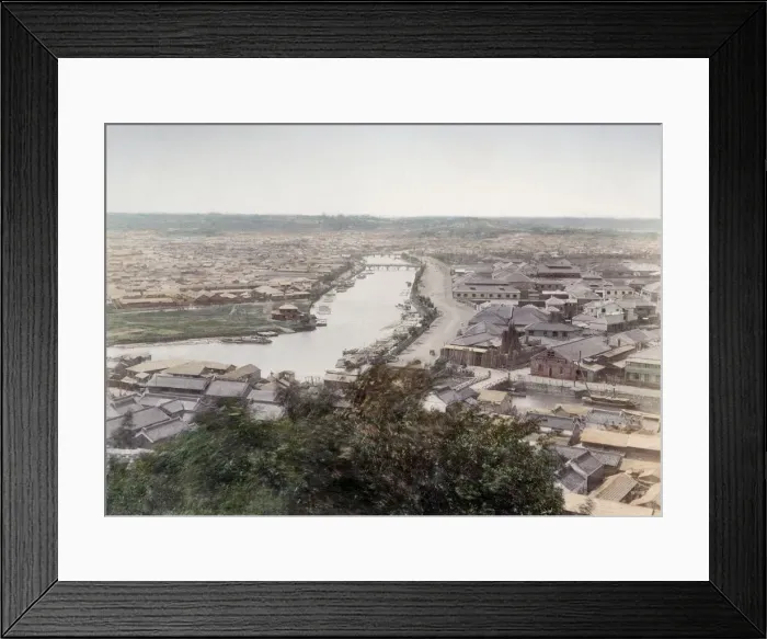 Framed Print : c. 1880s Japan - high angle view of Yokohama Framed Print : c. 1880s Japan - high angle view of Yokohama