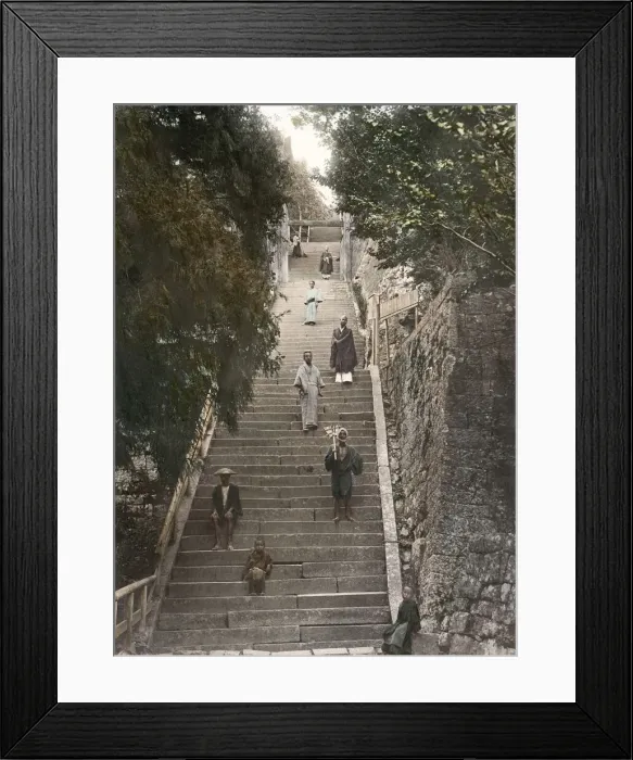 Framed Print : c. 1880s Japan - Myasan Moon Temple, Kobe Framed Print : c. 1880s Japan - Myasan Moon Temple, Kobe
