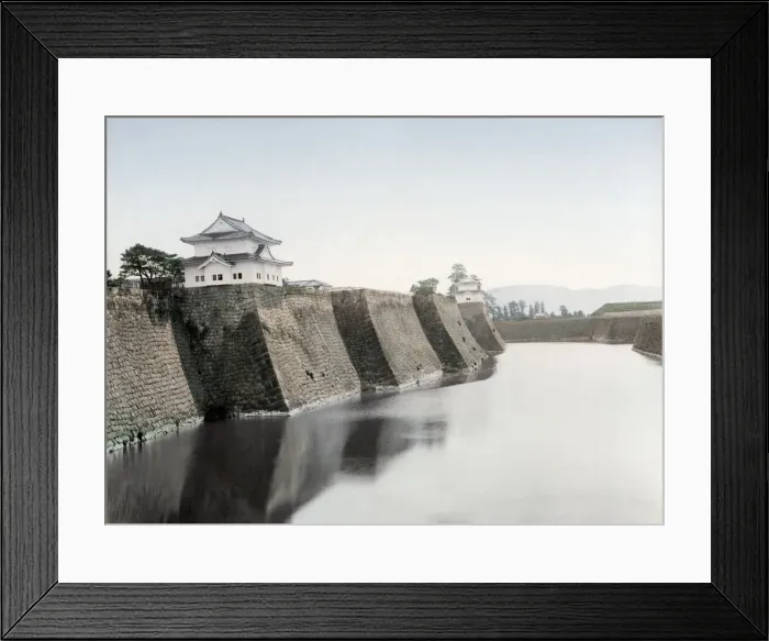 Framed Print : c. 1880s Japan - moat of Osaka Castle Framed Print : c. 1880s Japan - moat of Osaka Castle