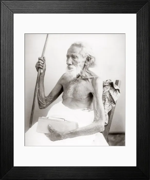 Framed Print : Very old man (reputedly over 100 years) Sri Lanka, c. 1880 s Framed Print : Very old man (reputedly over 100 years) Sri Lanka, c. 1880 s