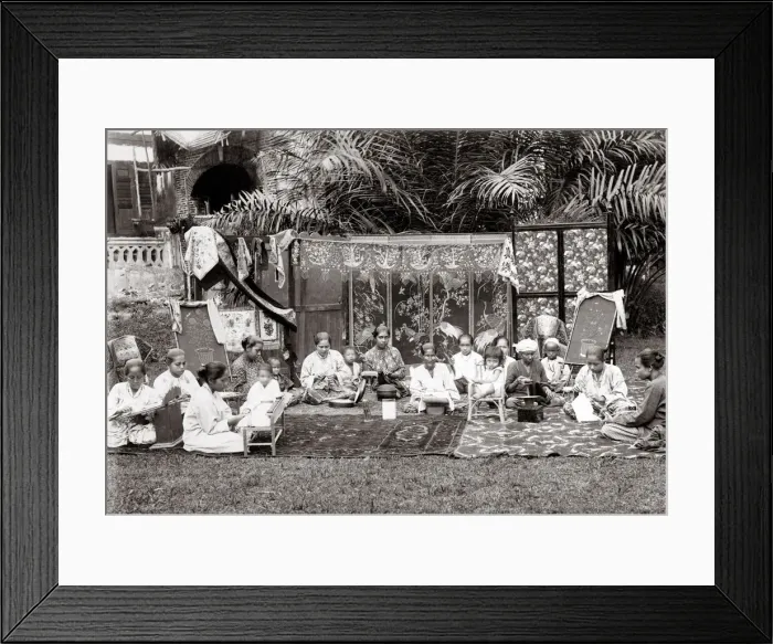 Framed Print : Malay ladies sewing - Singapore. Lambert studio Framed Print : Malay ladies sewing - Singapore. Lambert studio