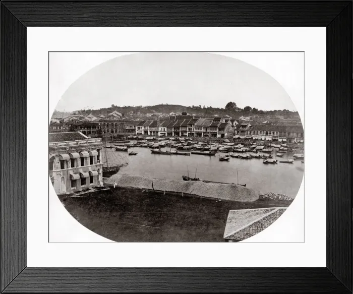 Framed Print : c. 1860s South East Asia - early view of Singapore Framed Print : c. 1860s South East Asia - early view of Singapore