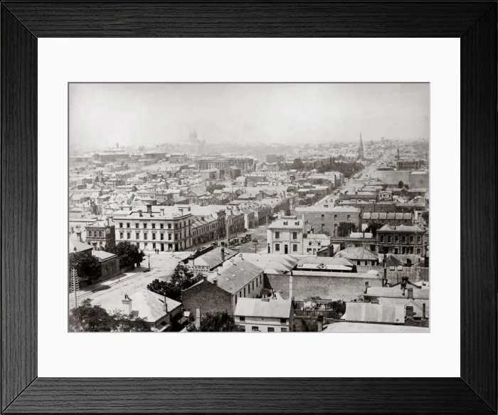 Framed Print : c. 1880s Australia, high angle view of Melbourne Framed Print : c. 1880s Australia, high angle view of Melbourne