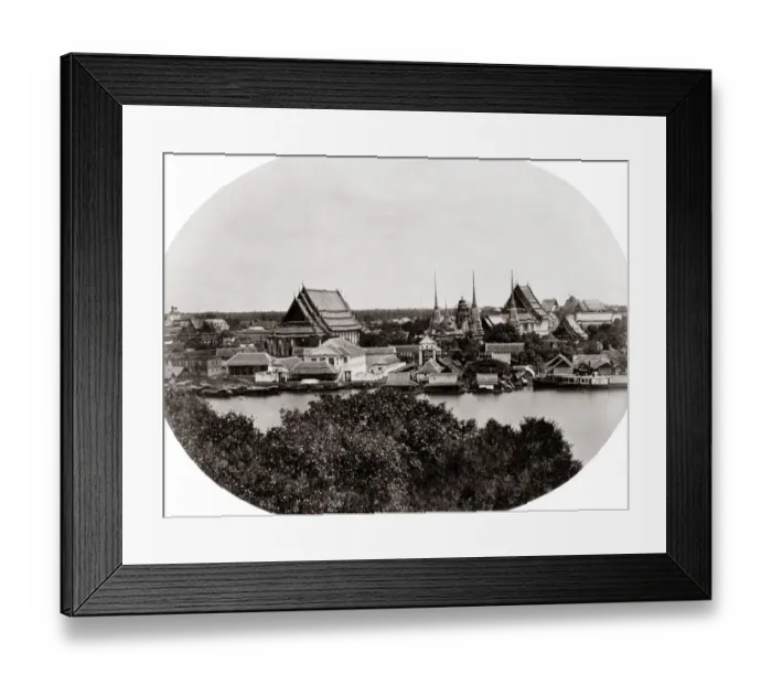 Framed Print : c. 1880 South East Asia - view of Bangkok Siam Thailand Framed Print : c. 1880 South East Asia - view of Bangkok Siam Thailand
