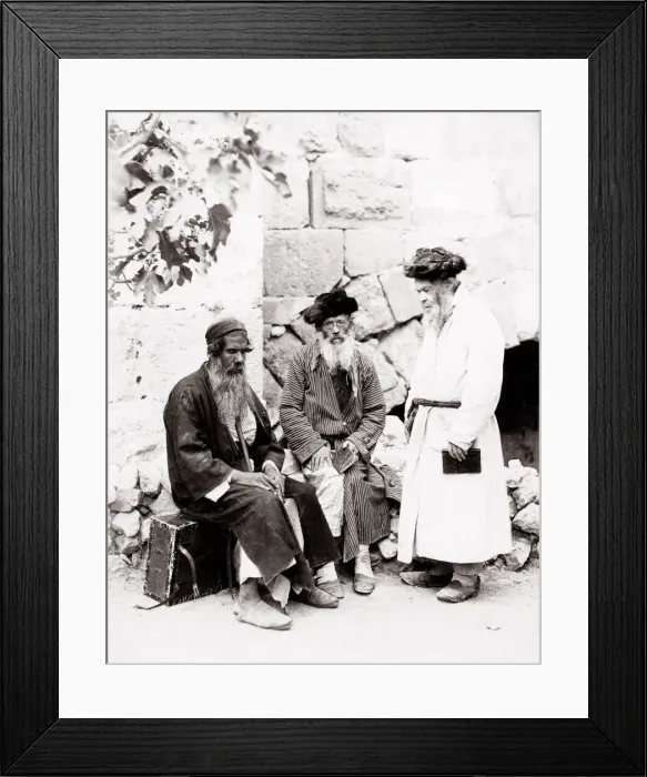 Framed Print : Palestine Holy Land Israel - three elderly Jewish men Framed Print : Palestine Holy Land Israel - three elderly Jewish men