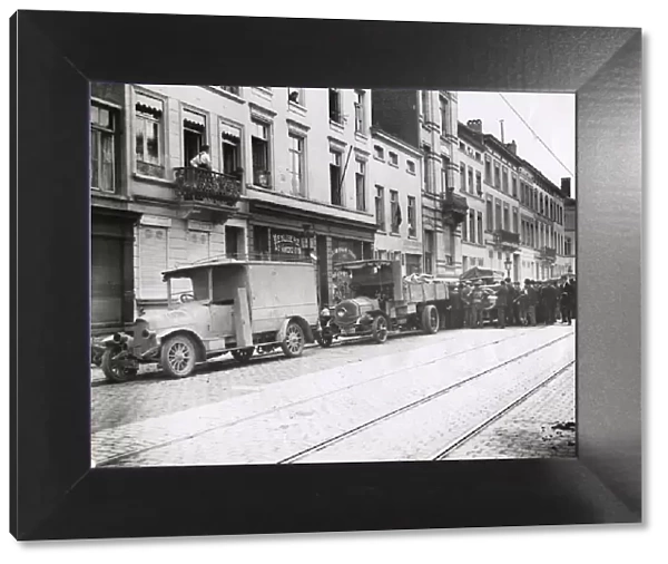 WWI: German motor vehicles in Brussels, occupation