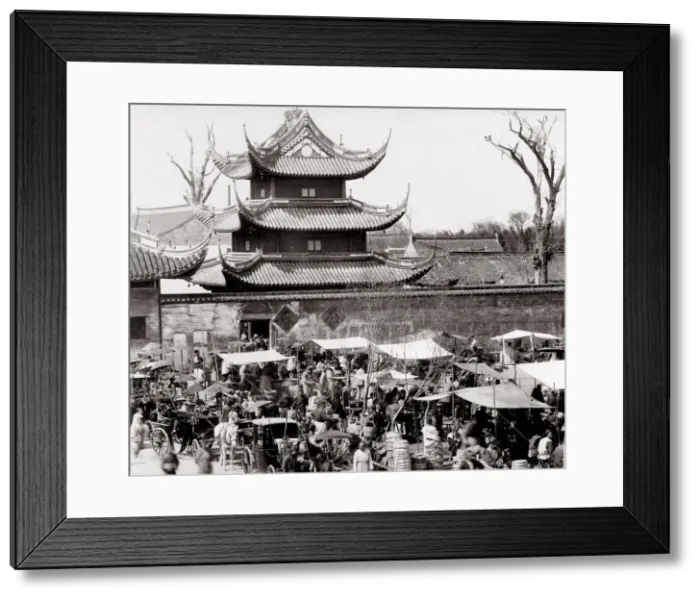 Framed Print : China - street market, probably Beijing, Peking Framed Print : China - street market, probably Beijing, Peking
