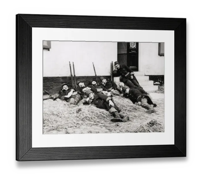 Framed Print : WWI: Belgian soldiers after the battle of Halen Framed Print : WWI: Belgian soldiers after the battle of Halen