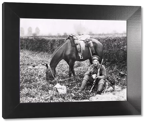 WWI: British cavalry soldier and his horse