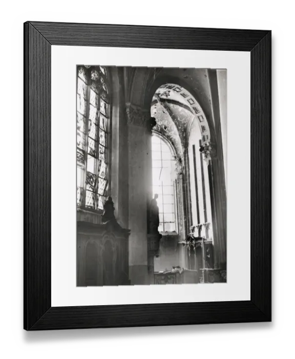 Framed Print : WWI: damage, cathedral Mechelen, Malines, Belgium Framed Print : WWI: damage, cathedral Mechelen, Malines, Belgium