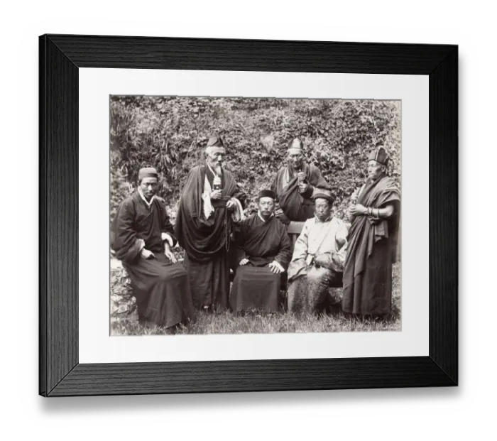 Framed Print : Tibetan lamas, King of Sikkim, Darjeeling, circa late 1890 s Framed Print : Tibetan lamas, King of Sikkim, Darjeeling, circa late 1890 s