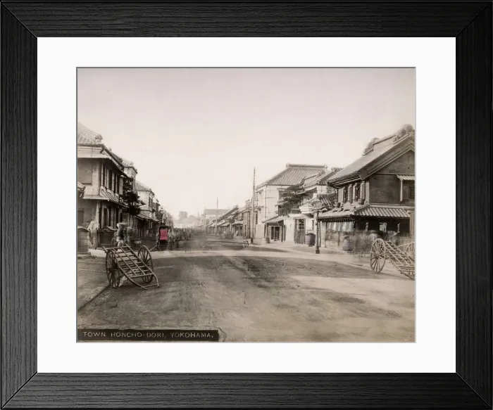 Framed Print : Honchodori, street in Yokohama, Japan, carts Framed Print : Honchodori, street in Yokohama, Japan, carts