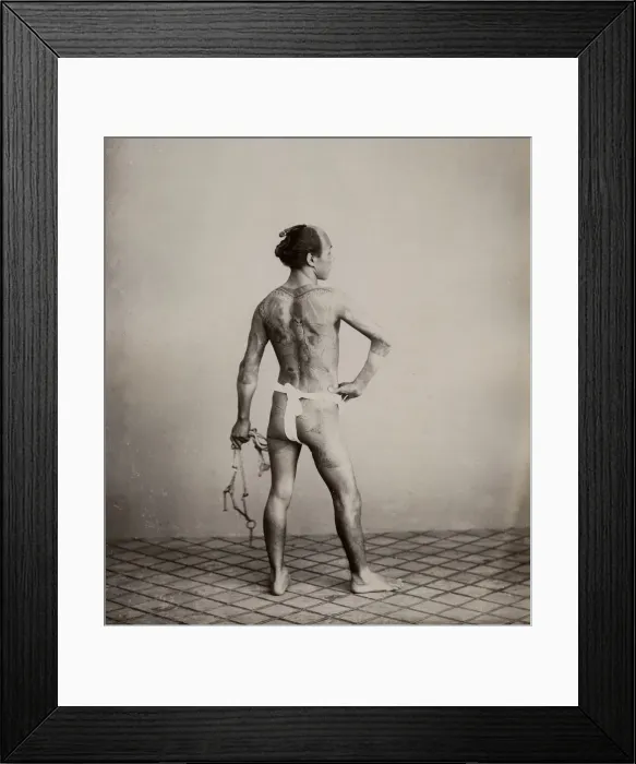Framed Print : Tattooed groom, man with tattoos, Japan Framed Print : Tattooed groom, man with tattoos, Japan