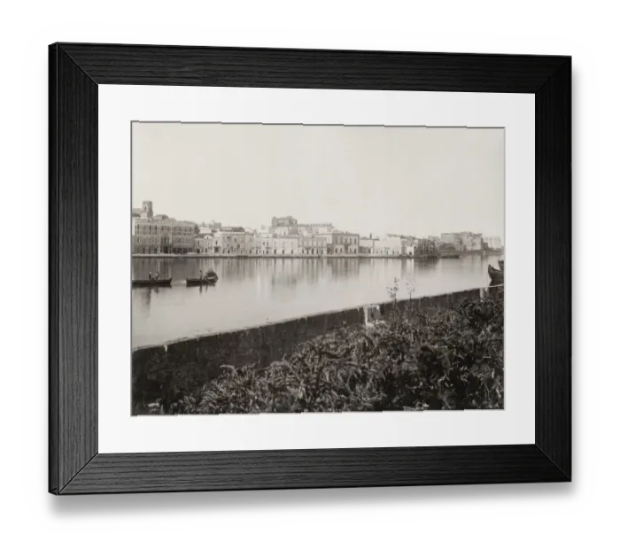 Framed Print : Waterfront at the port of Brindisi, Italy, c. 1880 s Framed Print : Waterfront at the port of Brindisi, Italy, c. 1880 s