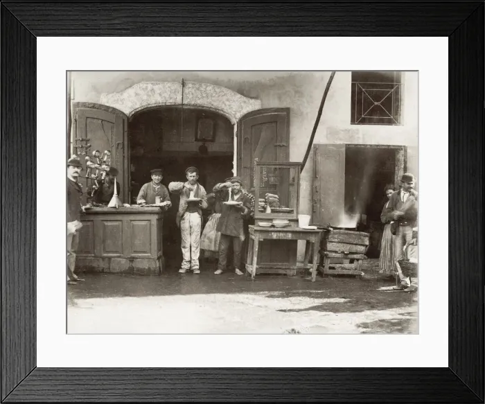 Framed Print : Italy c. 1880s - pasta makers and sellers, macaroni, artisan Framed Print : Italy c. 1880s - pasta makers and sellers, macaroni, artisan